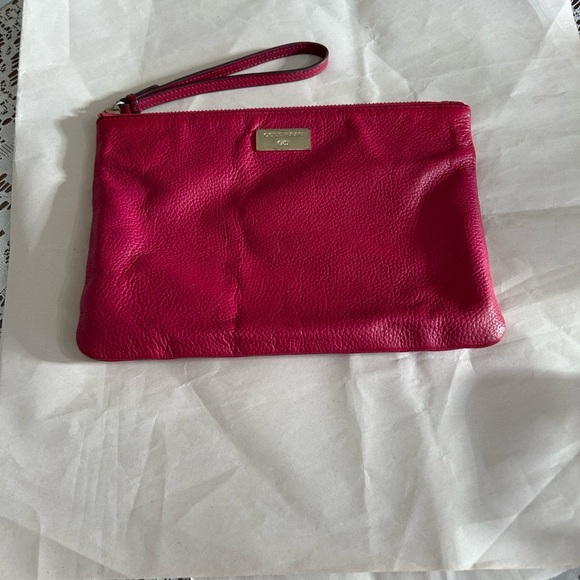 Cole Haan Hot Pink Pebble Leather Wristlet - Picture 13 of 14